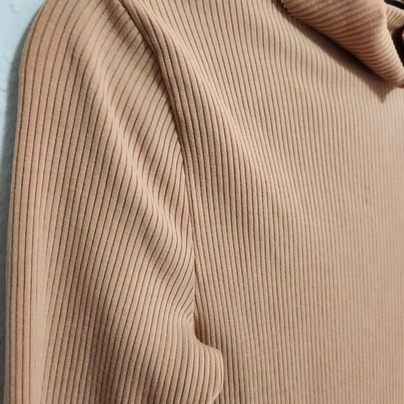 Reformation Anthropologie Women's Tencel Orange Turtleneck Ribbed Midi Dress Lar - Picture 4 of 8